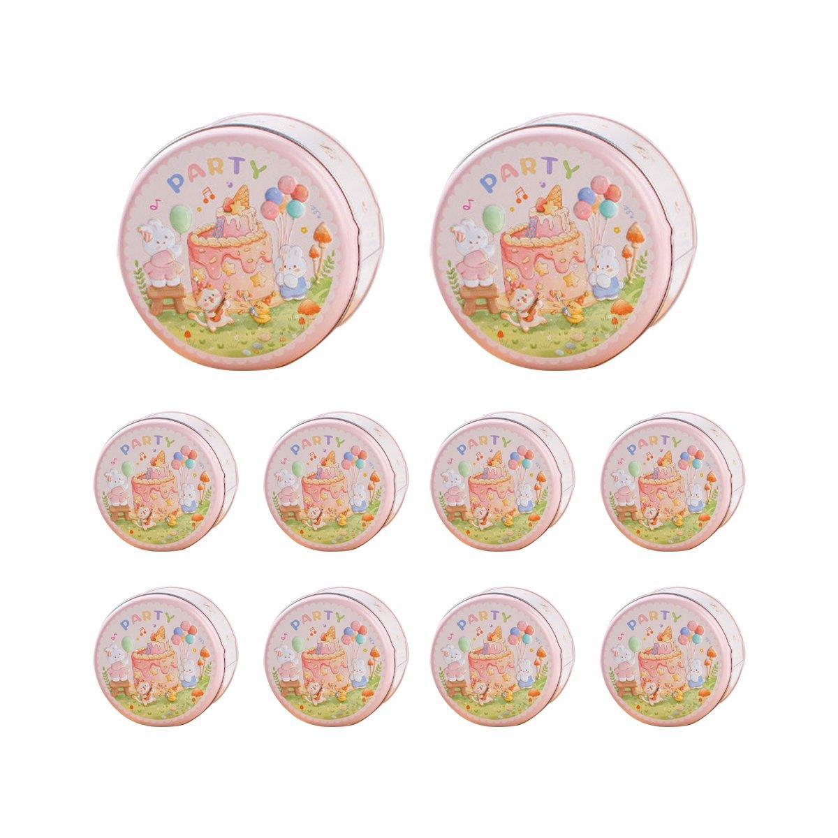 Packaging Tape: 10PCS Cookie Tin Box Metal Biscuit Gift Box Candy Packaging Dragon Year Baking - Carrot Rabbit