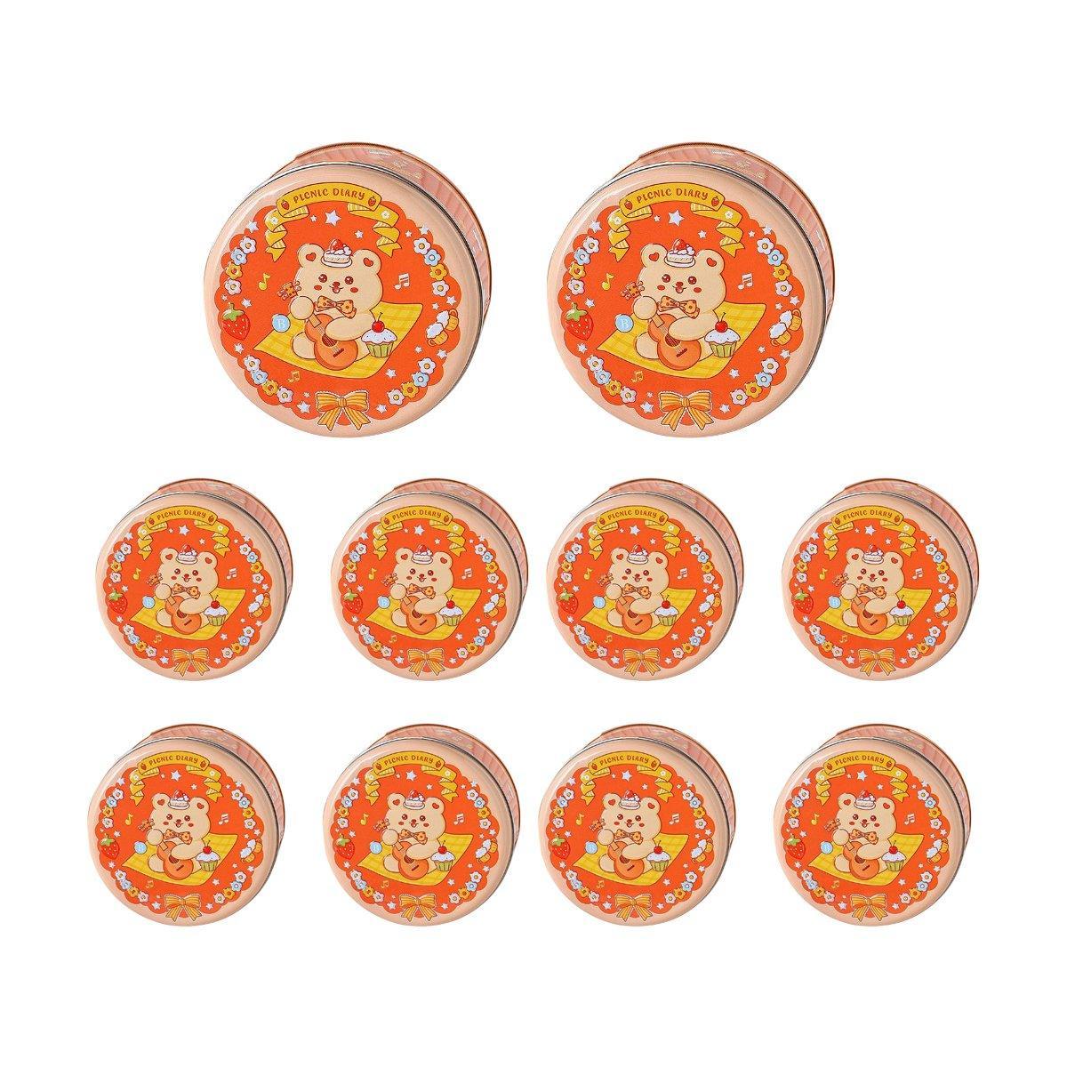 Packaging Tape: 10PCS Cookie Tin Box Metal Biscuit Gift Box Candy Packaging Dragon Year Baking - Carrot Rabbit