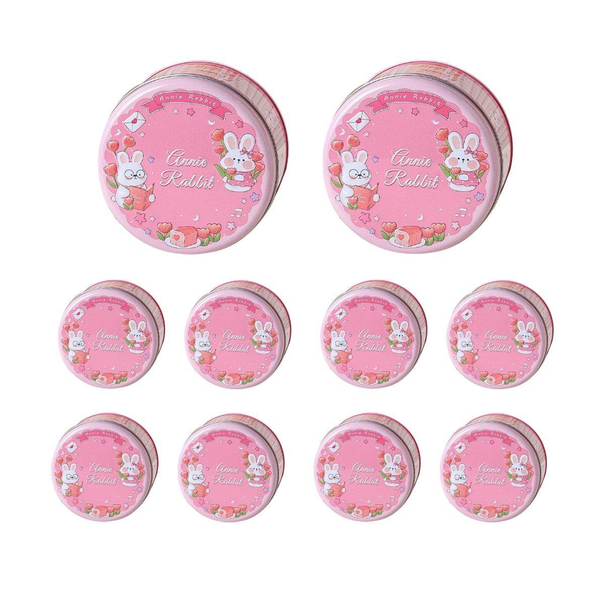 Packaging Tape: 10PCS Cookie Tin Box Metal Biscuit Gift Box Candy Packaging Dragon Year Baking - Carrot Rabbit