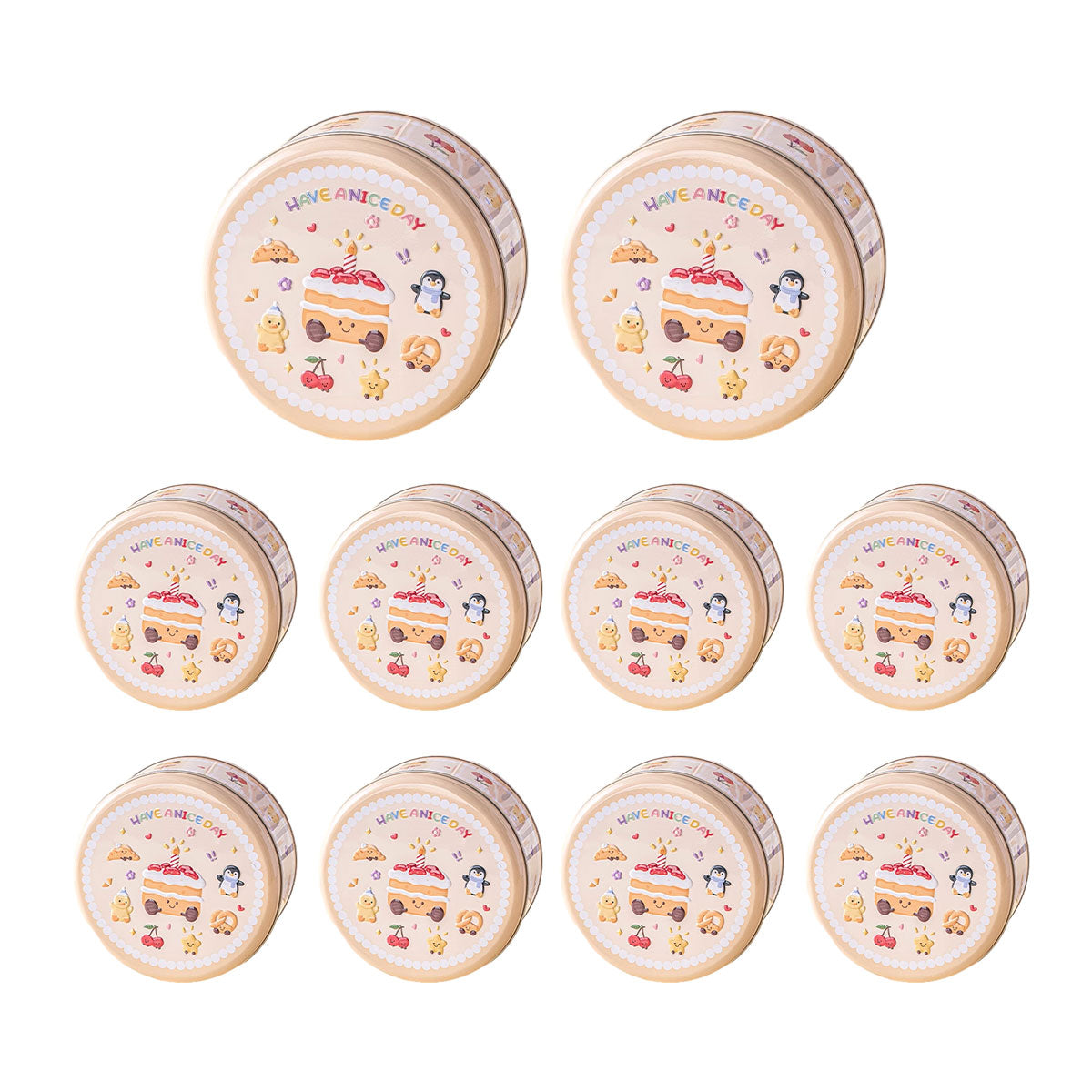 Packaging Tape: 10PCS Cookie Tin Box Metal Biscuit Gift Box Candy Packaging Dragon Year Baking - Carrot Rabbit