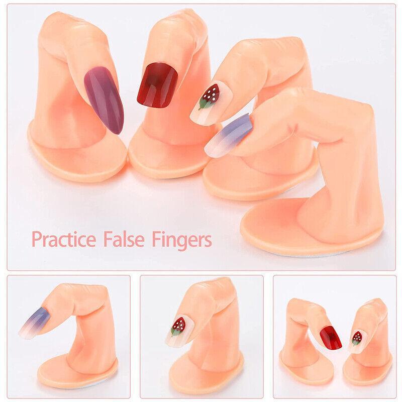 Nail Care: 5PCS Model Fake Display Hand Nail Art Practice Finger For Training Manicure