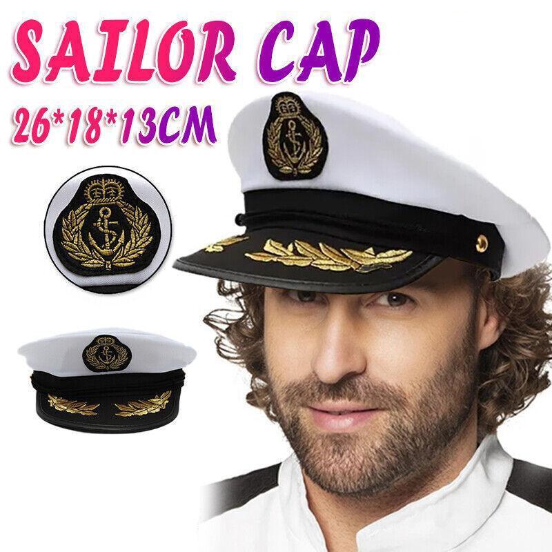 Novelty Gifts: Sailor Cap Boat Captain Hat For Navy Skipper Costume Fancy Marine Dress