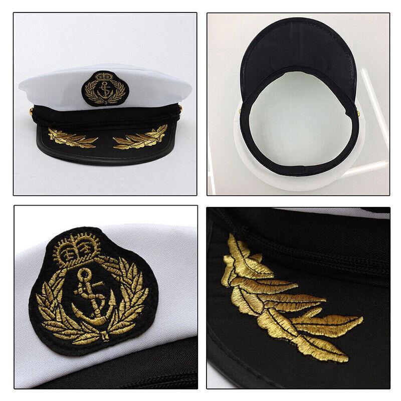 Novelty Gifts: Sailor Cap Boat Captain Hat For Navy Skipper Costume Fancy Marine Dress