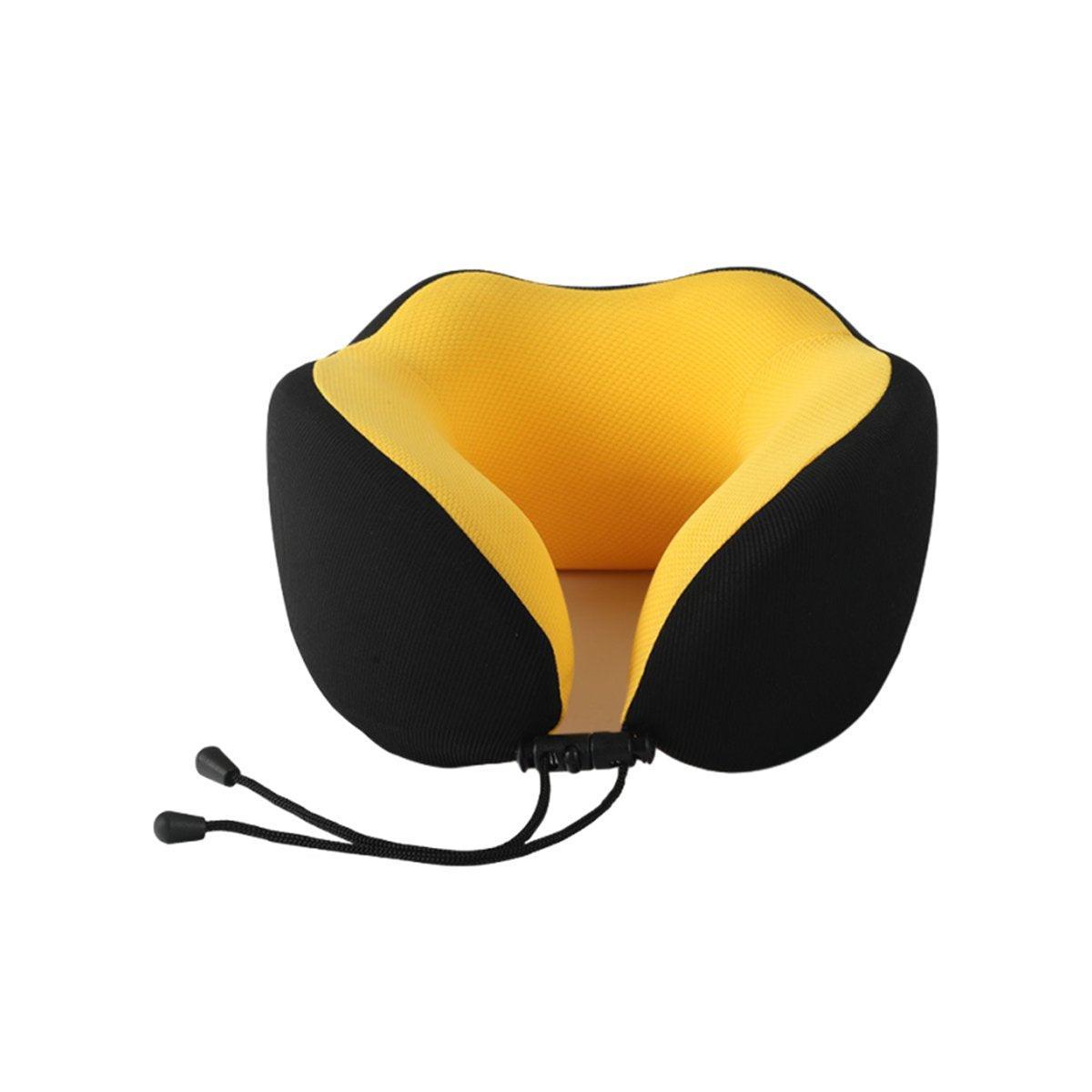 Novelty Gifts: Memory Foam U Shaped Neck Pillow Travel Portable Office Nap Support Pillow - Black