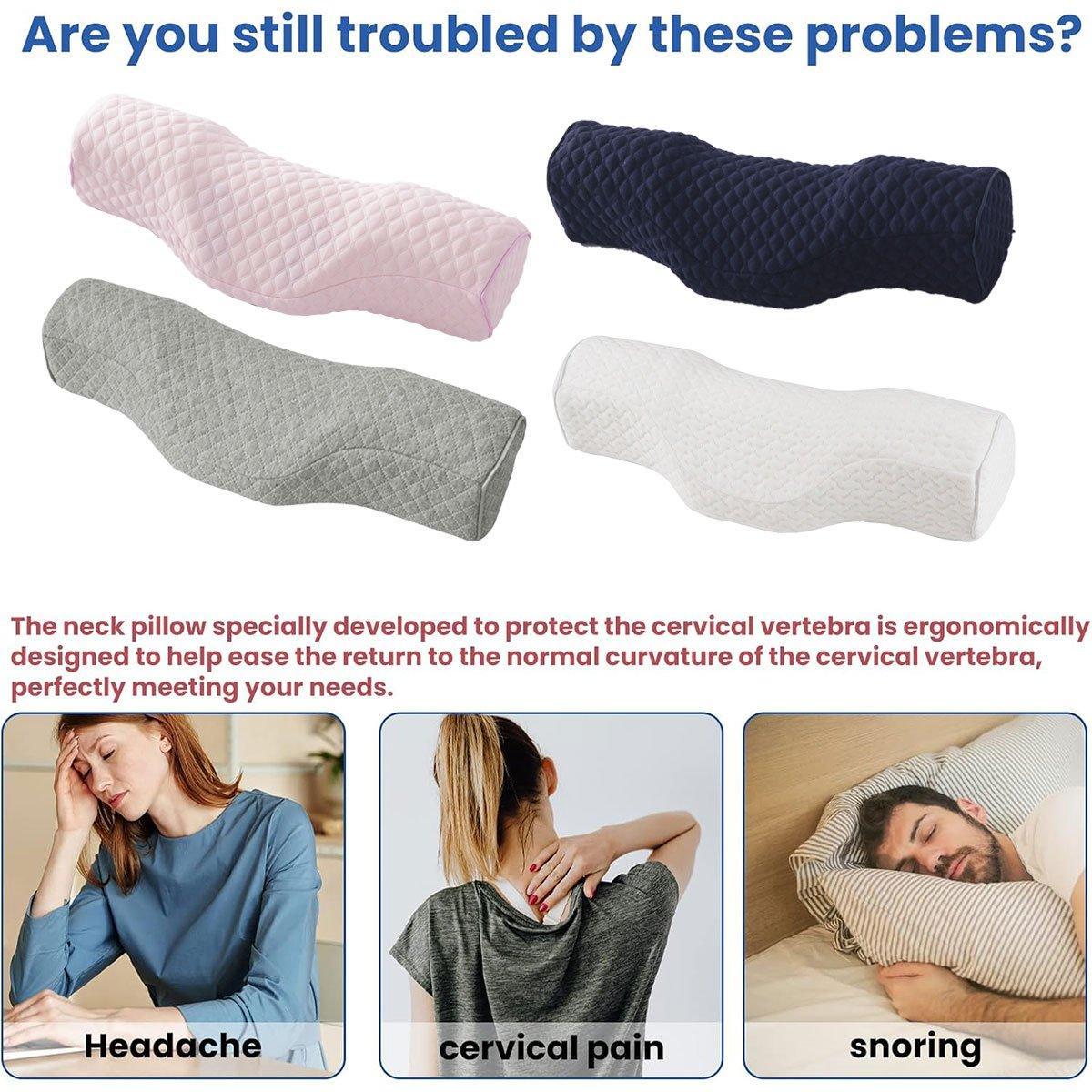 Cushions & Throws: Orthopedic Memory Foam Cervical Neck Pillow for Sleep Support Slow Rebound - Grey