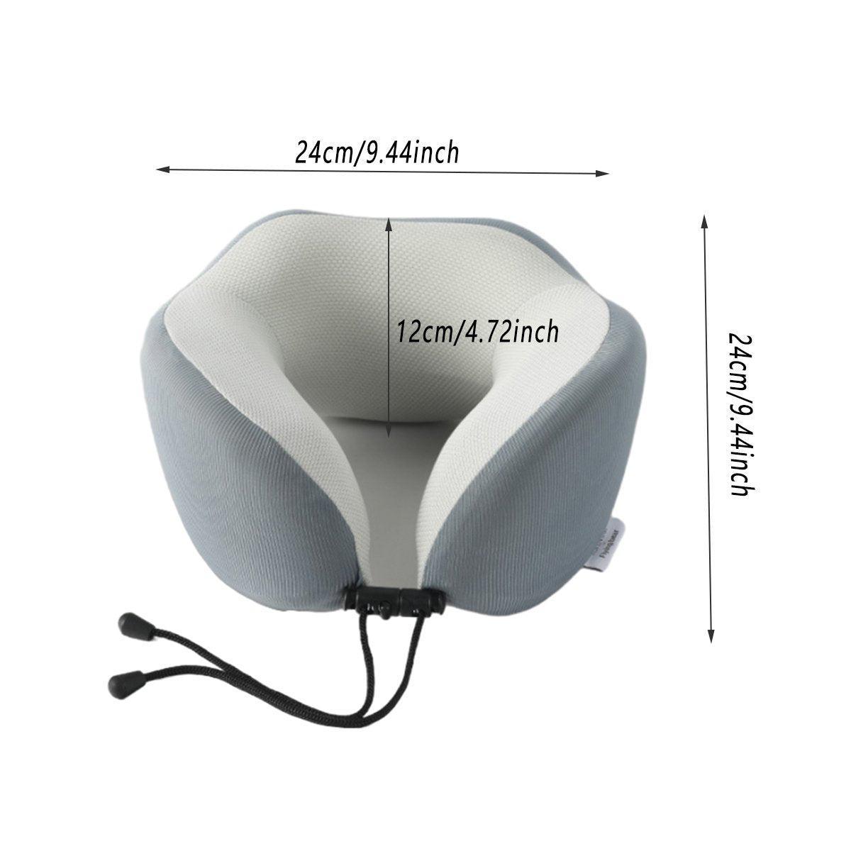 Novelty Gifts: Memory Foam U Shaped Neck Pillow Travel Portable Office Nap Support Pillow - Grey