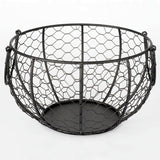 Food Storage: Egg Basket Fruit Storage Basket Blue Iron Basket Home Sundries Organiser Holder
