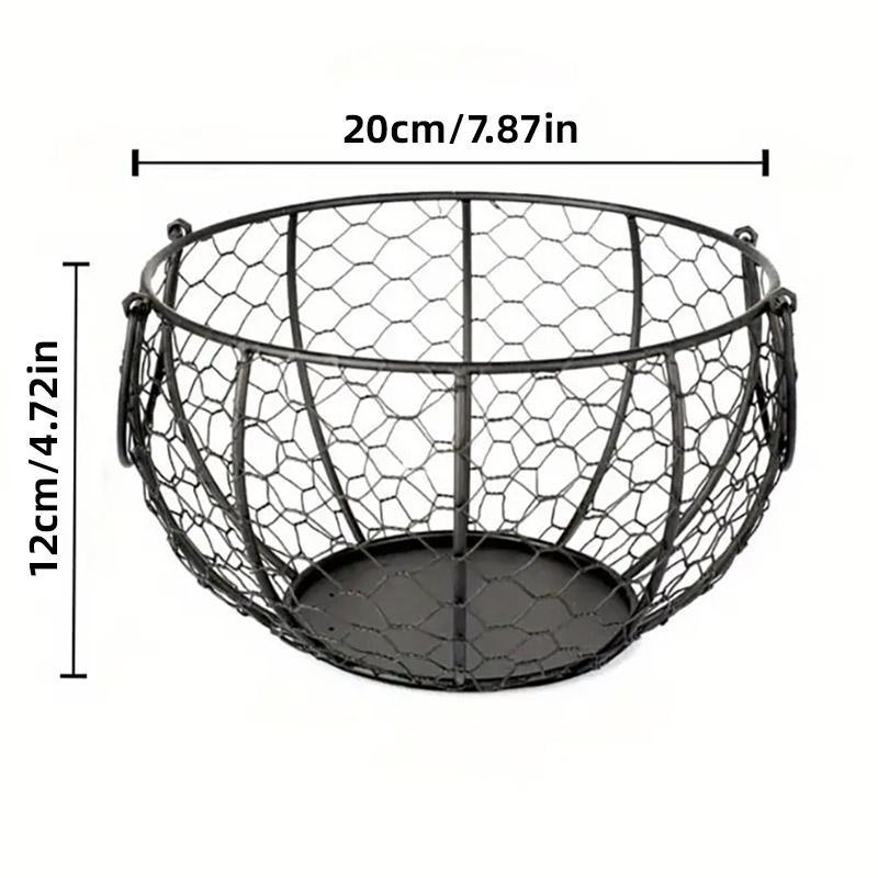 Food Storage: Egg Basket Fruit Storage Basket Blue Iron Basket Home Sundries Organiser Holder