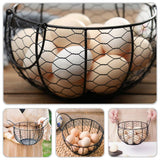 Food Storage: Egg Basket Fruit Storage Basket Blue Iron Basket Home Sundries Organiser Holder