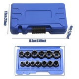 13 Piece Impact Bolt Nut Remover Set Extractor Socket Tool for Stripped Nuts Bolt