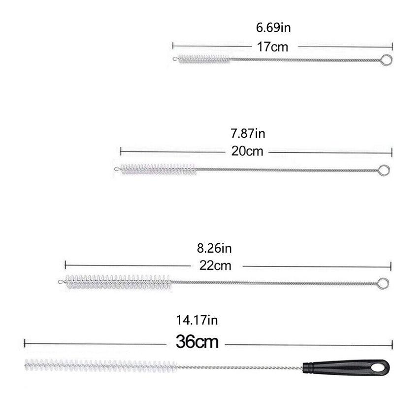 Kitchen Utensils: 8 Pcs Nylon Straw Brush Set Cleaner Bottle Glass Tube Pipe Small Long Cleaning