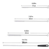 8 Pcs Nylon Straw Brush Set Cleaner Bottle Glass Tube Pipe Small Long Cleaning