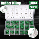 270pcs Automotive Air Conditioning Green Rubber Ring Seal Repair Box Set Seals