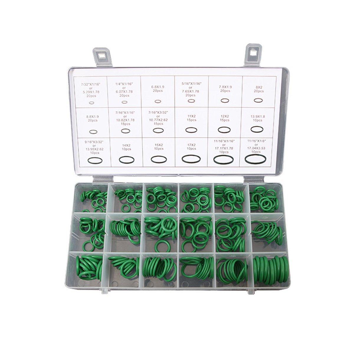Automotive Repair & Speciality Tools: 270pcs Automotive Air Conditioning Green Rubber Ring Seal Repair Box Set Seals