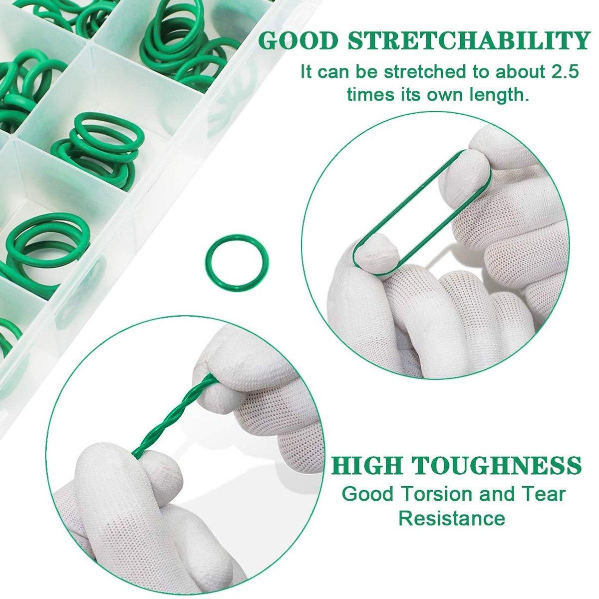 Automotive Repair & Speciality Tools: 270pcs Automotive Air Conditioning Green Rubber Ring Seal Repair Box Set Seals