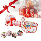 3 in 1 Play Tent Set with Tunnel and Ball Pit for Indoor and Outdoor Fun - 50 PCS Ocean Ball