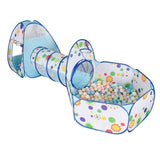 3 in 1 Play Tent Set with Tunnel and Ball Pit for Indoor and Outdoor Fun - 50 PCS Ocean Ball