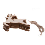 Christmas Decorations: Wooden Christmas Hanging Ornament for Tree DIY Craft Decoration 10pcs - Deer02