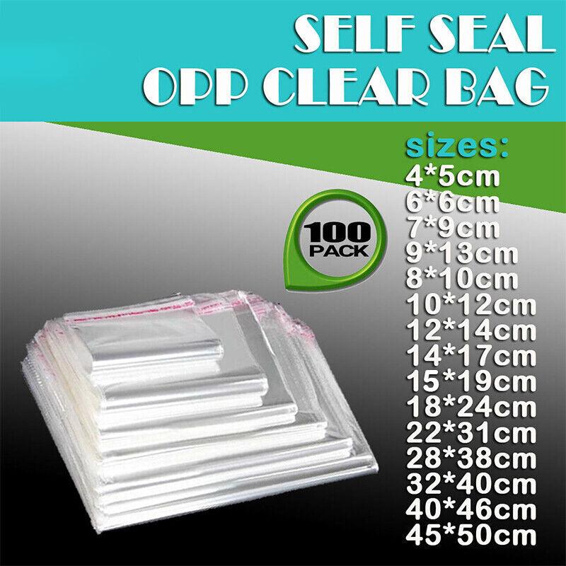 Postage Satchels & Boxes: 100Pcs Self-Adhesive Clear Opp Cellophane Bags with Air Hole - 6*6+2cm