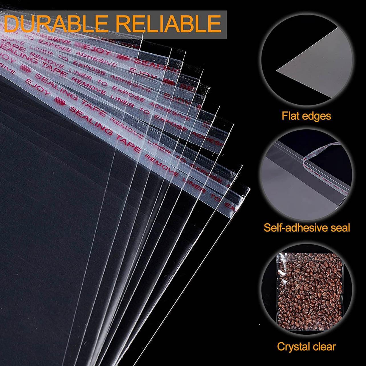 Postage Satchels & Boxes: 100Pcs Self-Adhesive Clear Opp Cellophane Bags with Air Hole - 6*6+2cm