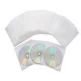 100X Premium White CD DVD Double Sided Plastic Sleeves Holds 2 discs Storage Bag