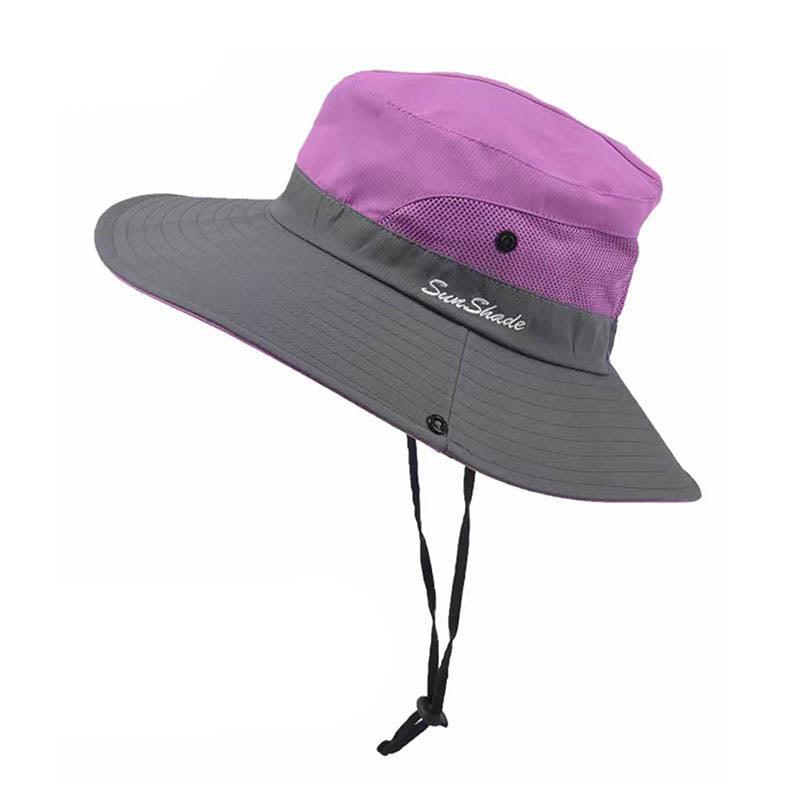 Women's Sleepwear: Women Wide Brim Ponytail Hat Sun Protect Visor Summer Beach Cap Anti Uv Floppy - Orange