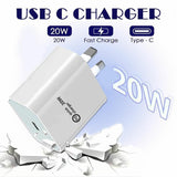 20W USB C Wall Charger Fast Charging Adapter Compatible with iPhone and iPad