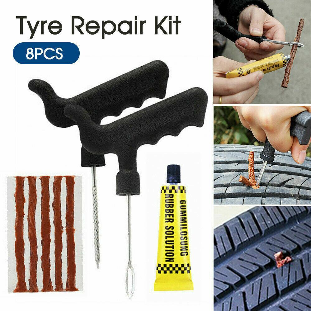 Automotive Repair & Speciality Tools: 8Pcs Tyre Repair Kit Tire Puncture Emergency Tool Motorcycle Bike Car Tubeless