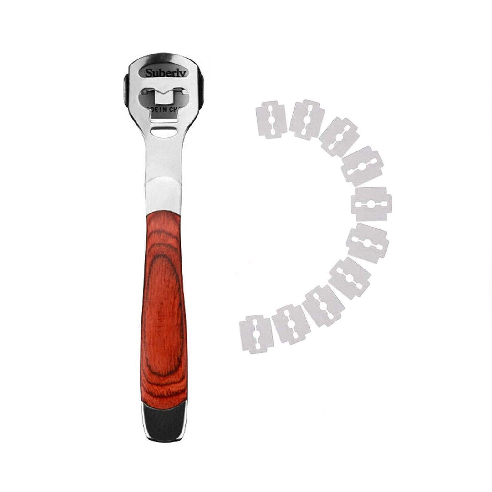 Foot Care: Foot File Hard Skin Remover Callus Shaver Corn Cutter Tool Pedicure + 10 Blades