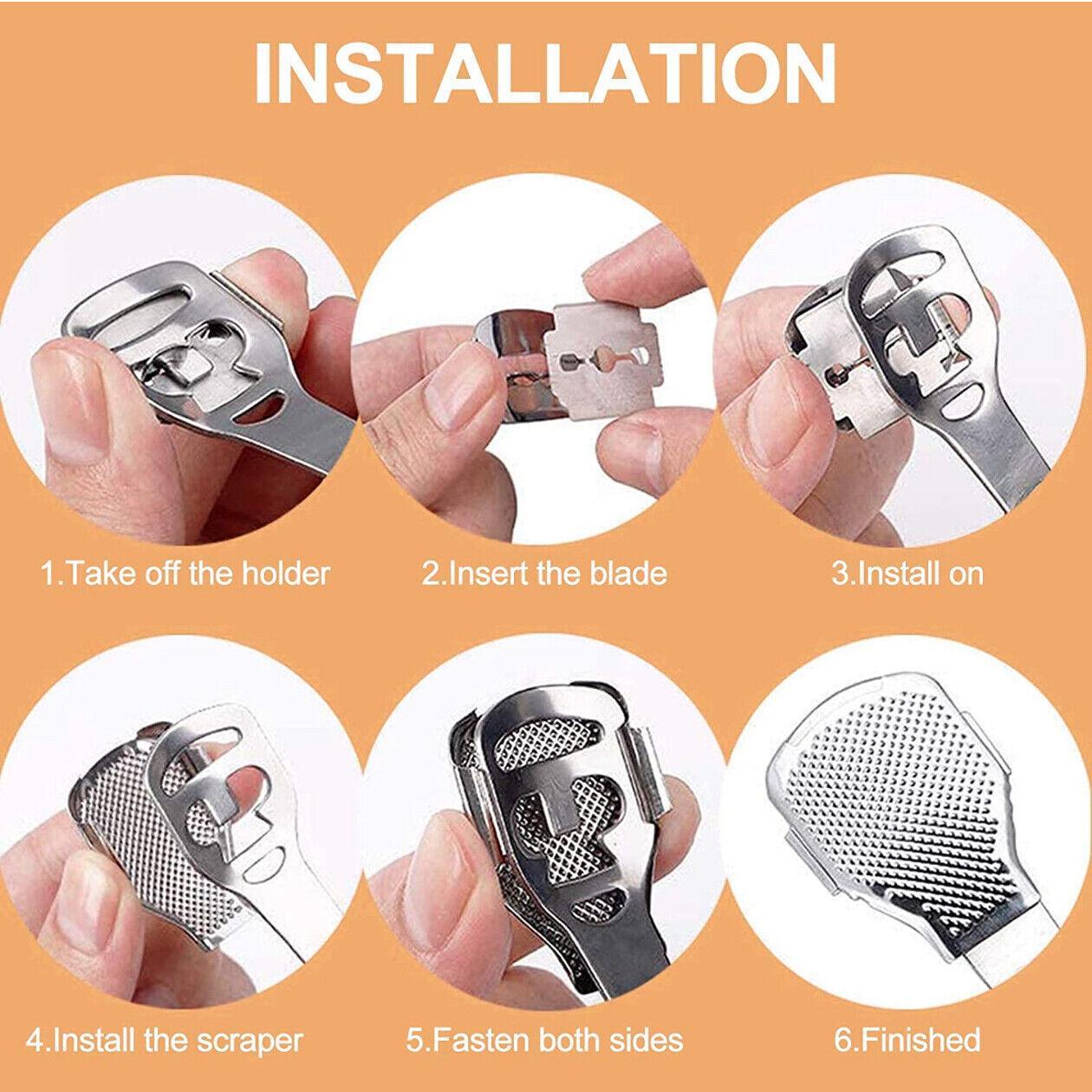Foot Care: Foot File Hard Skin Remover Callus Shaver Corn Cutter Tool Pedicure + 10 Blades