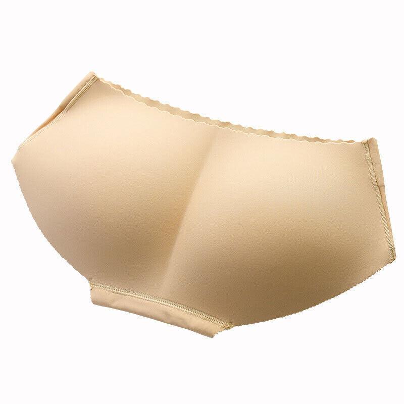 Women's Intimates: Beige Seamless Padded Butt Lifter Briefs Hip Enhancer Underwear for Women - L ( Hipline:90-92cm )