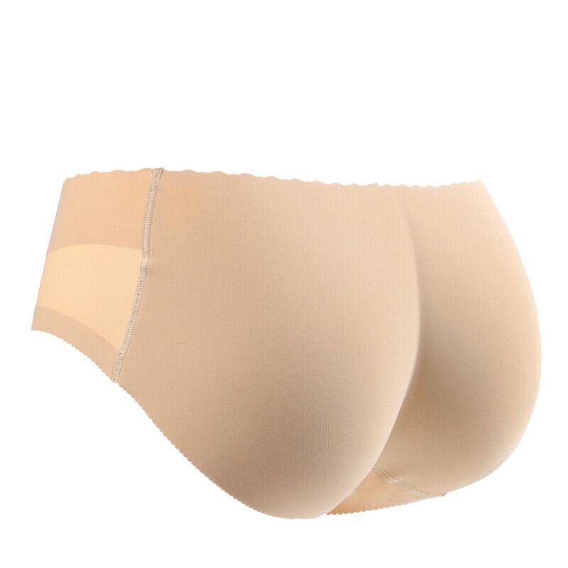 Women's Intimates: Beige Seamless Padded Butt Lifter Briefs Hip Enhancer Underwear for Women - XL ( Hipline:92-96cm )