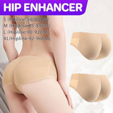 Women's Intimates: Beige Seamless Padded Butt Lifter Briefs Hip Enhancer Underwear for Women - S ( Hipline:80-84cm )