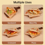 200PCS Vintage Newspaper Print Kraft Paper Bags Eco-Friendly Food Packaging - Paper-17*18cm-200PCS