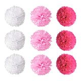 18PCS Pink Spiral Hanging Paper Flower Balls Birthday Party Decoration
