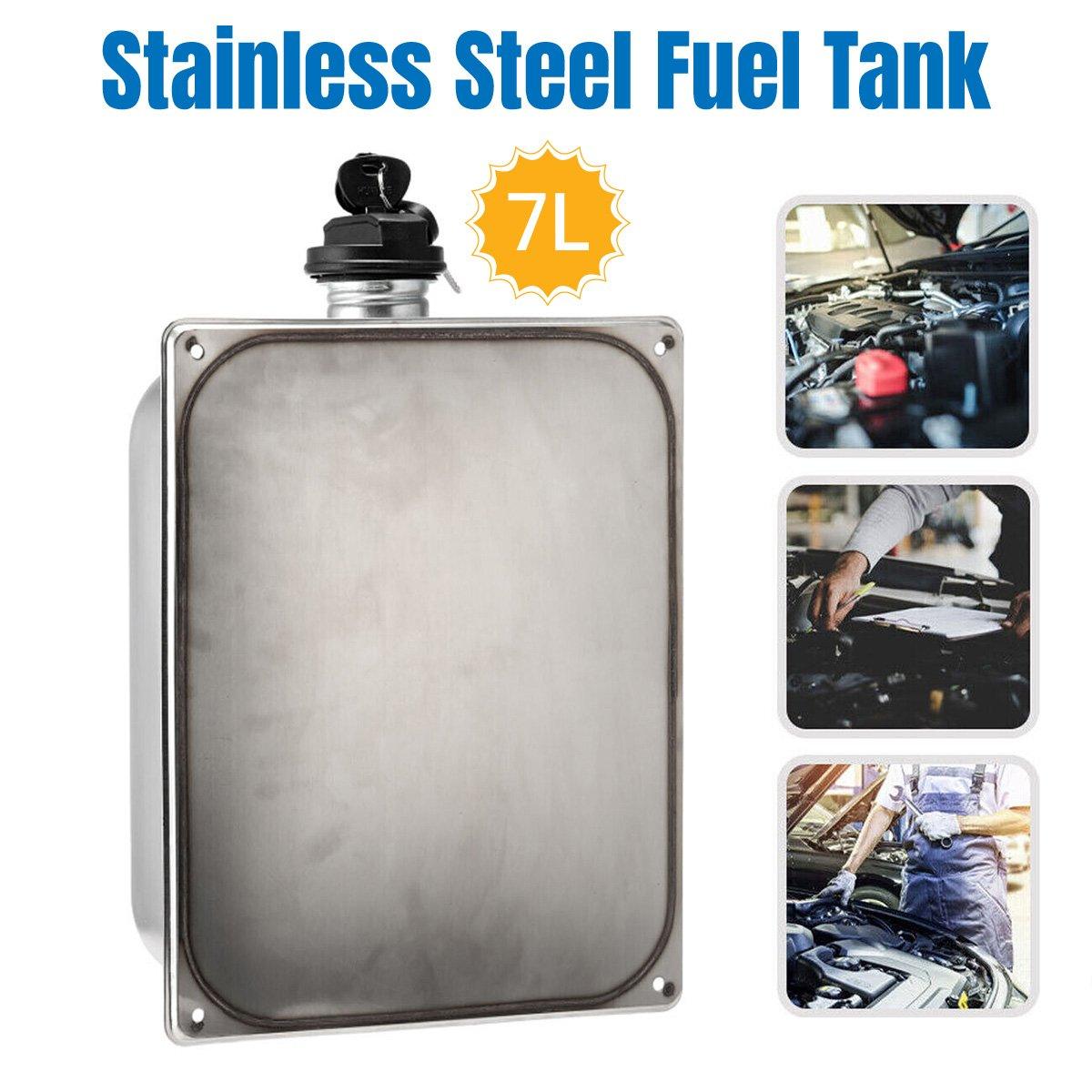 Automotive Parts: 7L Stainless Steel Auxiliary Fuel Tank for Diesel Air Parking Heater with Lock