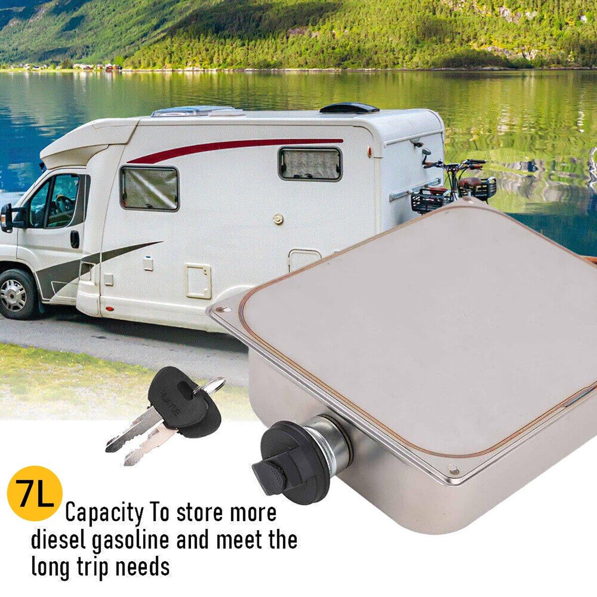 Automotive Parts: 7L Stainless Steel Auxiliary Fuel Tank for Diesel Air Parking Heater with Lock