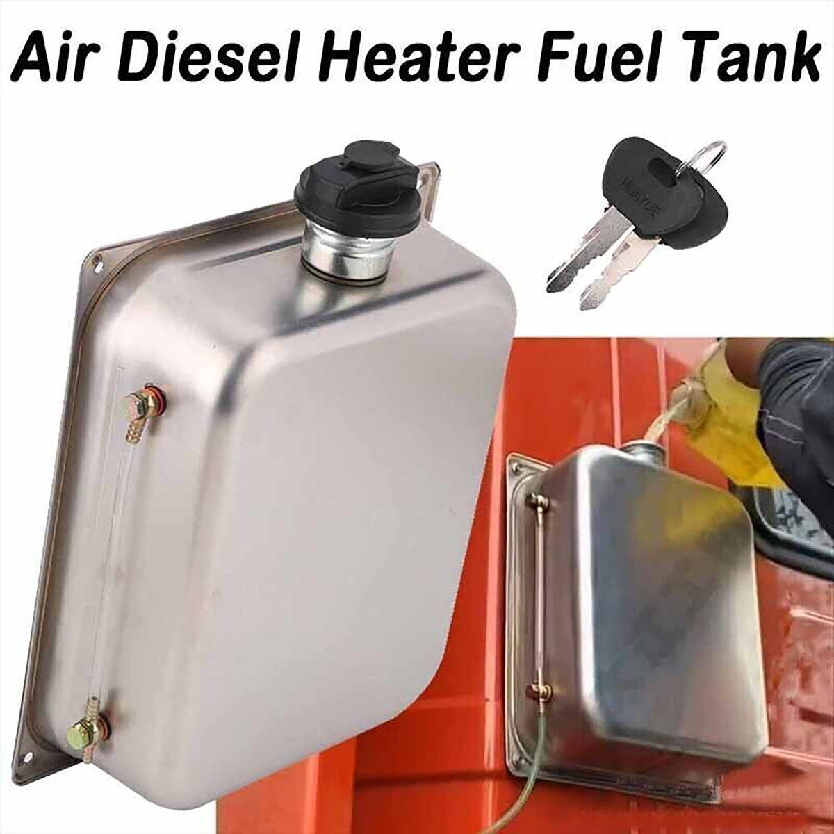 Automotive Parts: 7L Stainless Steel Auxiliary Fuel Tank for Diesel Air Parking Heater with Lock