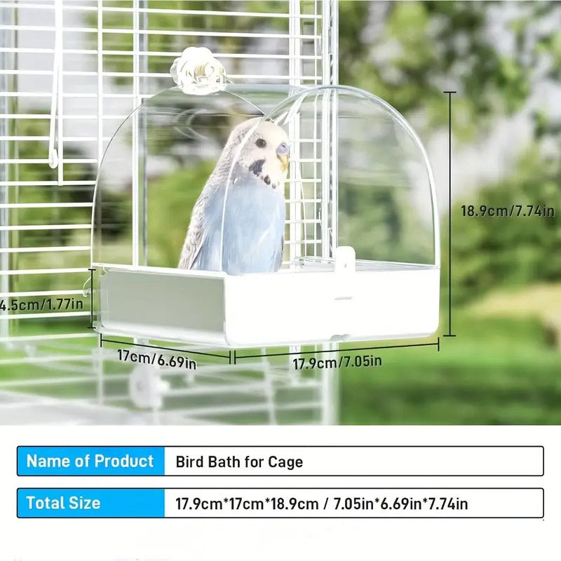 Bird Cage Accessories: 3in1 Parrot Bath Basin Bird Bathtub Cage or Accessory Pet Bird Feeder Water Bowl - Bathroom