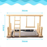 Bird Cage Accessories: Parrots Wooden Stand Bird Play Activity Center Playground Ladder Perch Gym
