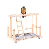 Bird Cage Accessories: Parrots Wooden Stand Bird Play Activity Center Playground Ladder Perch Gym