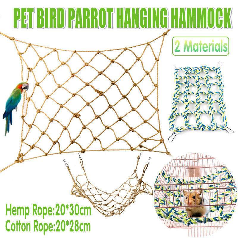 Dog Toys: Hanging Climbing Net for Birds and Small Pets Cotton or Hemp Rope Cage Hammock - Cotton Rope