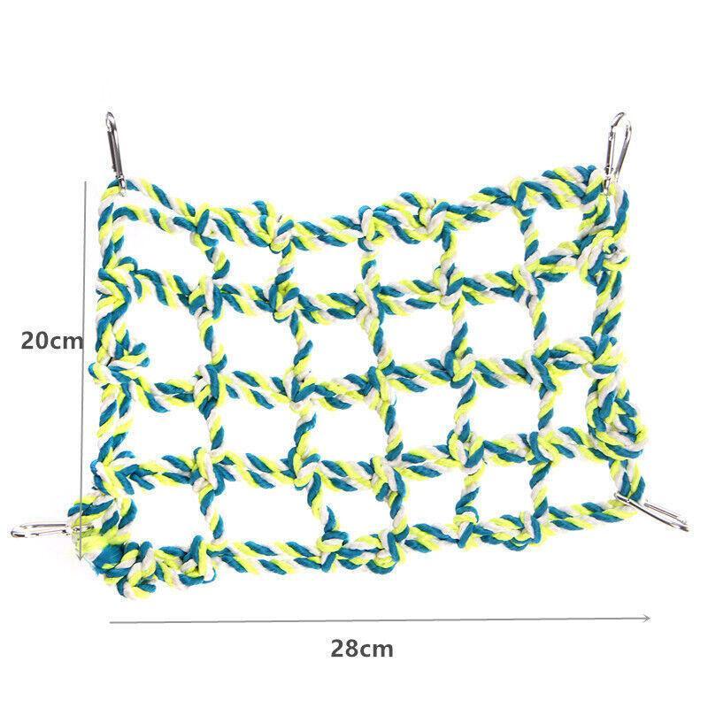 Dog Toys: Hanging Climbing Net for Birds and Small Pets Cotton or Hemp Rope Cage Hammock - Hemp Rope
