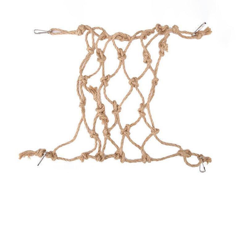 Dog Toys: Hanging Climbing Net for Birds and Small Pets Cotton or Hemp Rope Cage Hammock - Hemp Rope