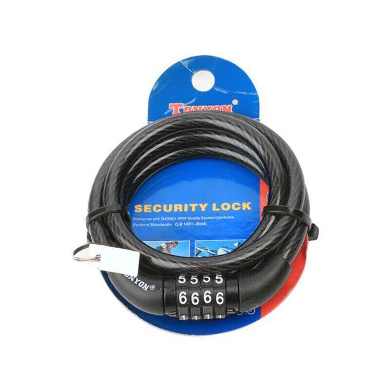 Automotive Parts: Bicycle Bike Code Lock Locker 4 Digits Password Code Steel Cable Secure Tough
