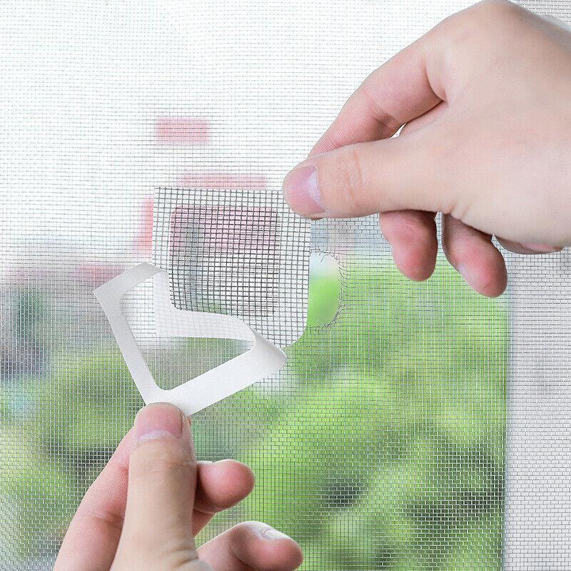 Door Hardware: 12X Fly Screen Net Repair Tape Patch Adhesive Door Curtain For Mending Holes Set