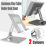 Laptop Stands: Aluminum Alloy Tablet Phone Holder Desk Stand Bracket Foldable For Ipad Pro 12.9 - Grey