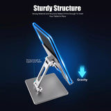Laptop Stands: Aluminum Alloy Tablet Phone Holder Desk Stand Bracket Foldable For Ipad Pro 12.9 - Silver