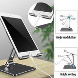 Laptop Stands: Aluminum Alloy Tablet Phone Holder Desk Stand Bracket Foldable For Ipad Pro 12.9 - Silver