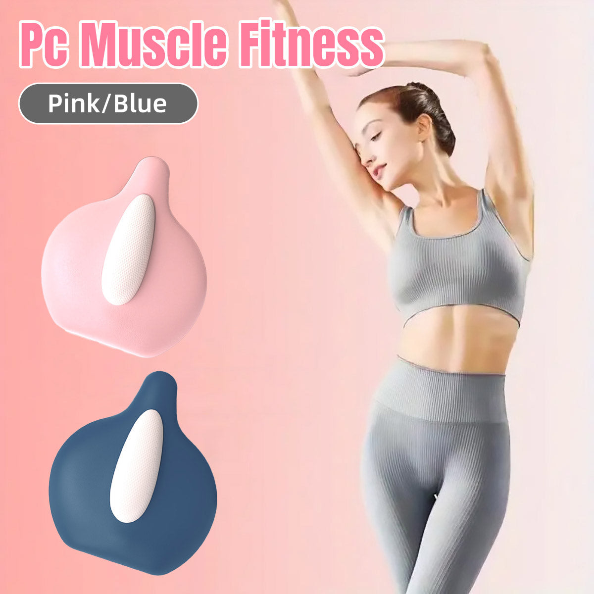 Gym Equipment & Accessories: Hip and Inner Thigh Squeeze Trainer Compact Fitness Tool for Home Workouts - Pink